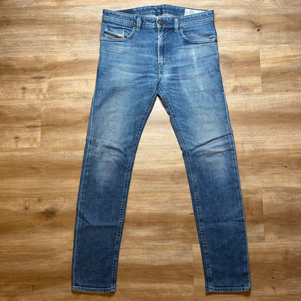 Diesel Thommer Jeans Mens 31x32 Blue Slim Skinny Stretch Denim Medium Wash 084UH